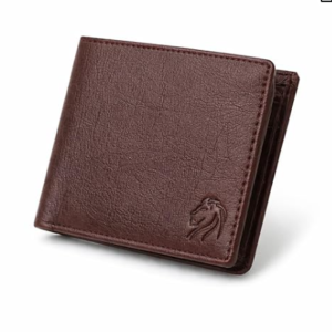 VEMILIO Men’s Vegan Leather Wallet with Coin Pocket | Slim Bifold Wallet for Men | 2 Cash Compartments | 3 Card Slots & 2 Hidden Pockets | Stylish Wallet for Daily Use & Gifting (Brown)