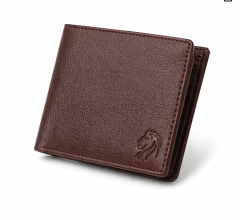 VEMILIO Men’s Vegan Leather Wallet with Coin Pocket | Slim Bifold Wallet for Men | 2 Cash Compartments | 3 Card Slots & 2 Hidden Pockets | Stylish Wallet for Daily Use & Gifting (Brown)