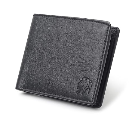 VEMILIO Men’s Vegan Leather Wallet with Coin Pocket | Slim Bifold Wallet for Men | 2 Cash Compartments | 3 Card Slots & 2 Hidden Pockets | Stylish Wallet for Daily Use & Gifting (Brown) - Image 3